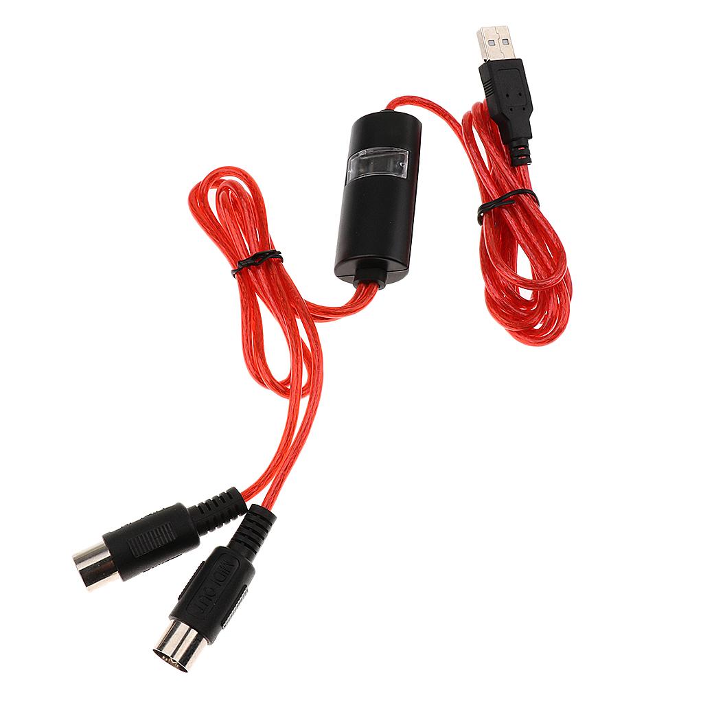 MIDI Cable Music Wire Cable for Electronic Piano Electronic Drum Red