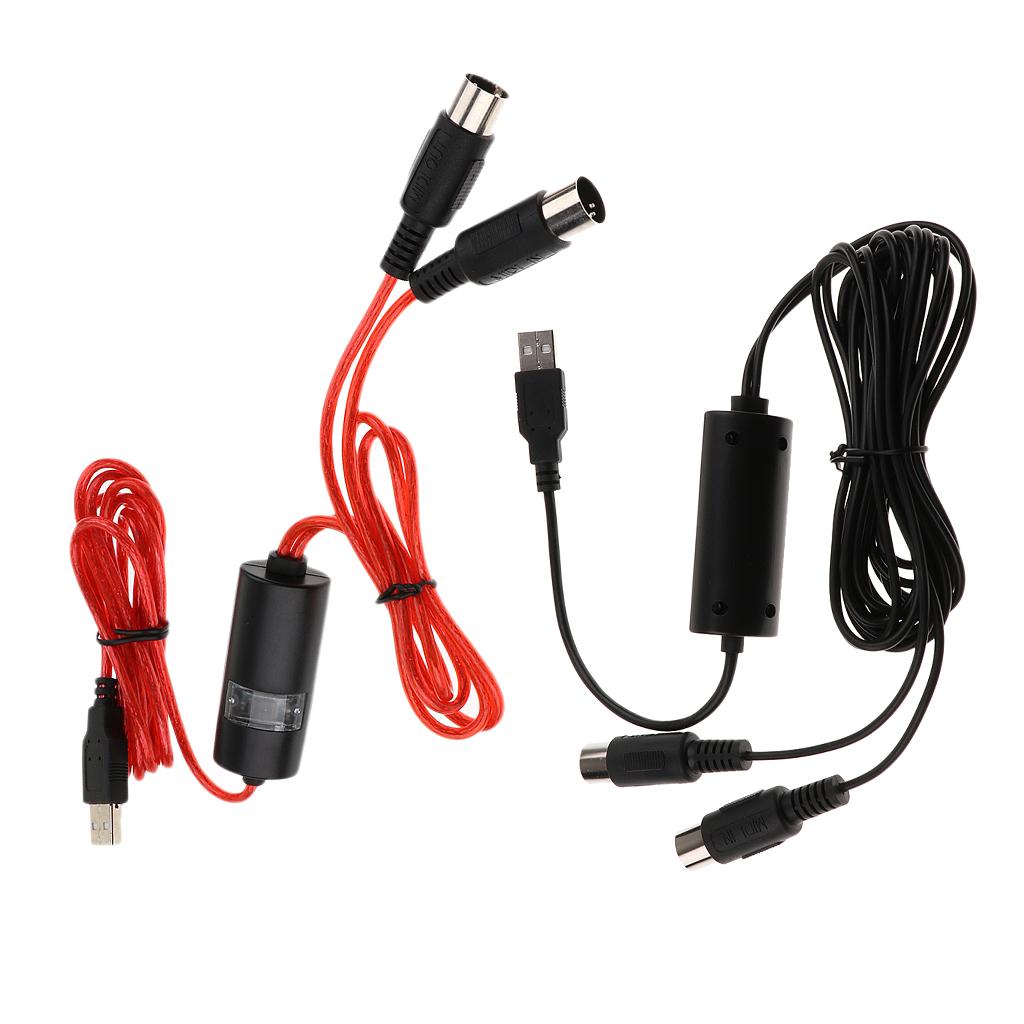 MIDI Cable Music Wire Cable for Electronic Piano Electronic Drum Red