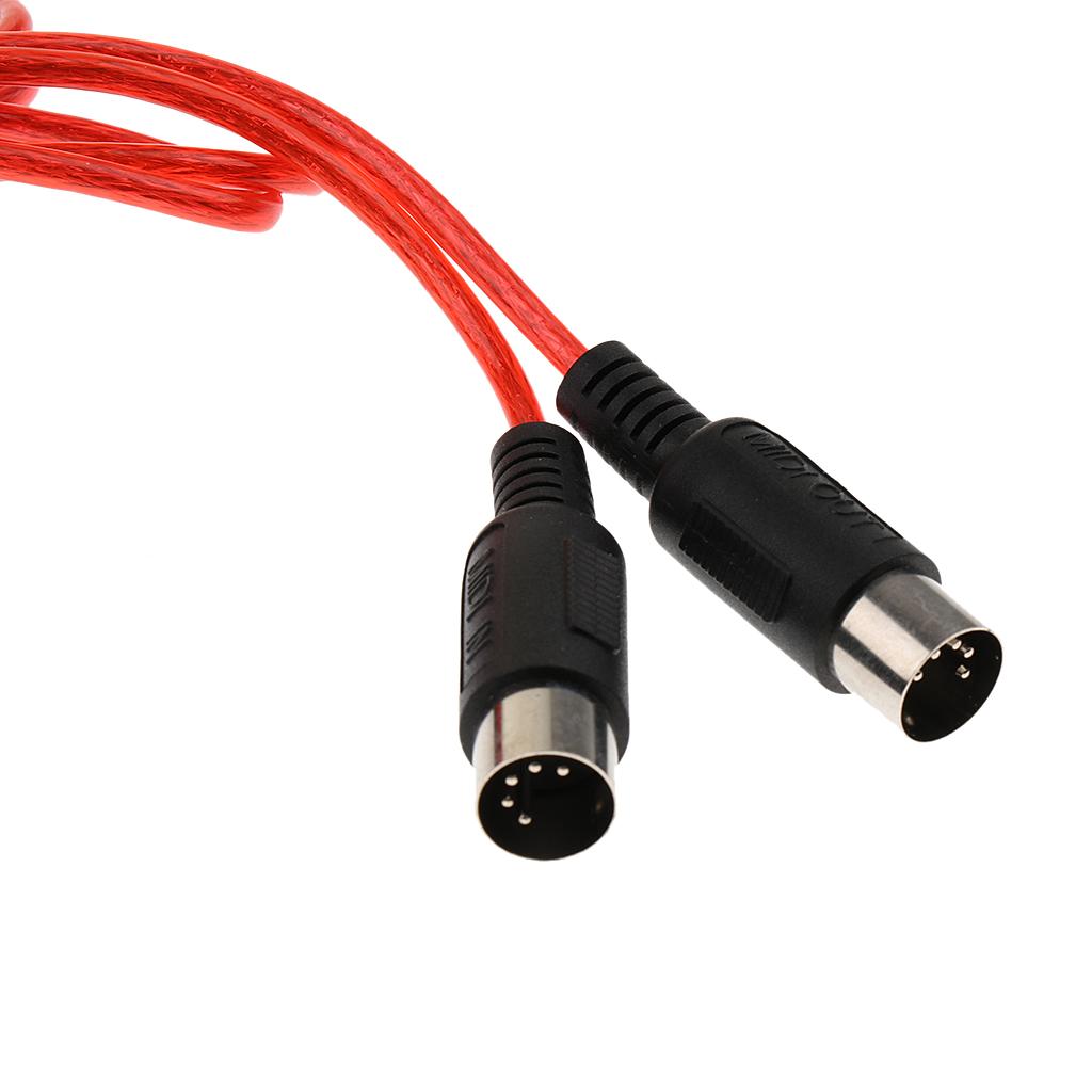 MIDI Cable Music Wire Cable for Electronic Piano Electronic Drum Red