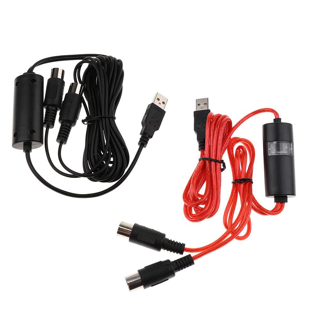 MIDI Cable Music Wire Cable for Electronic Piano Electronic Drum Red