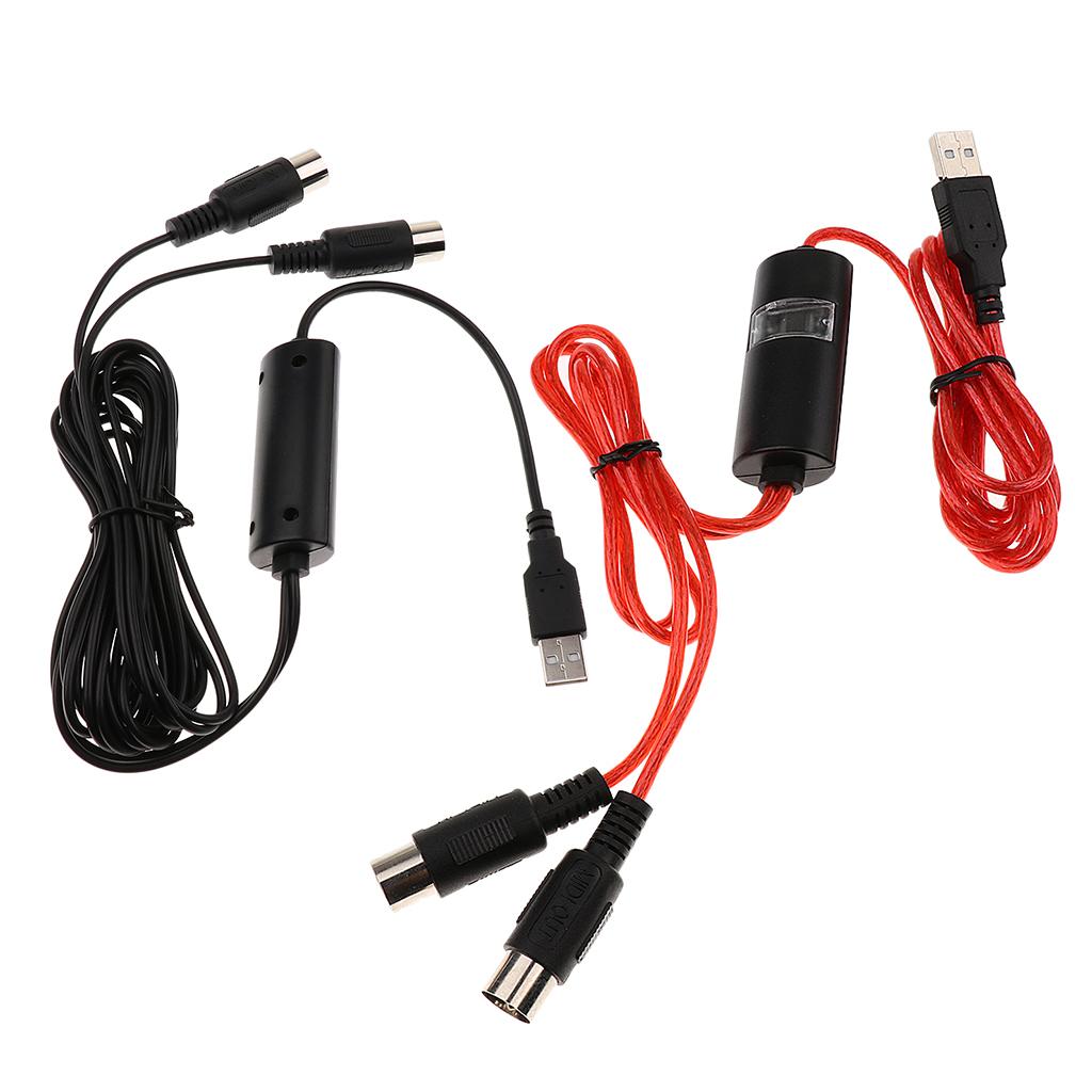 MIDI Cable Music Wire Cable for Electronic Piano Electronic Drum Red