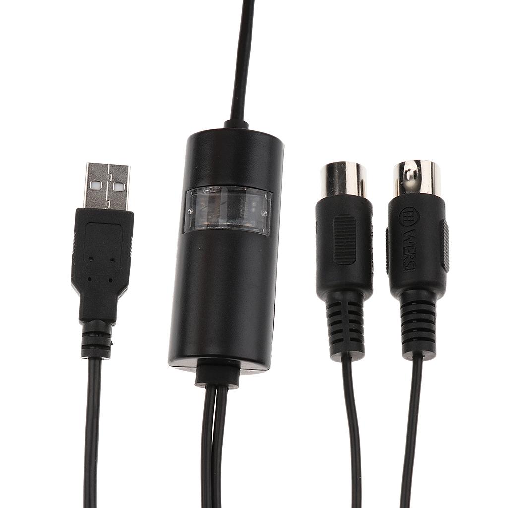 MIDI Cable Music Wire Cable for Electronic Piano Electronic Drum Black