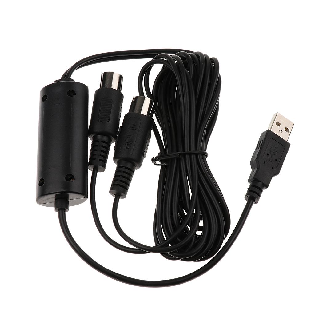 MIDI Cable Music Wire Cable for Electronic Piano Electronic Drum Black
