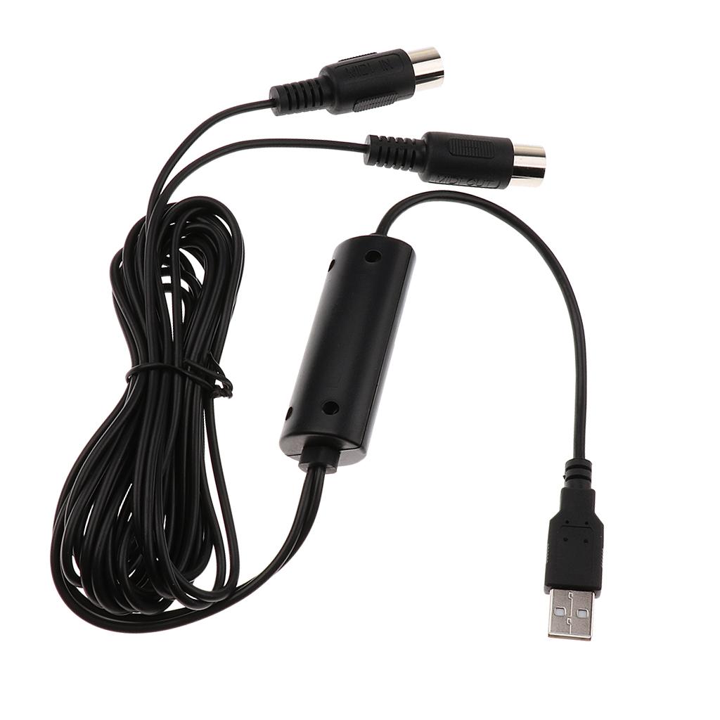 MIDI Cable Music Wire Cable for Electronic Piano Electronic Drum Black