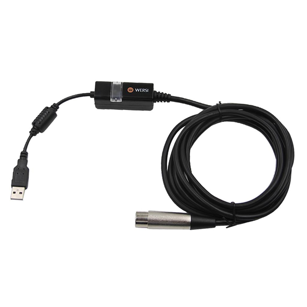 Electric Guitar Cable Computer USB to 6.35mm Jack for Musical Accessory