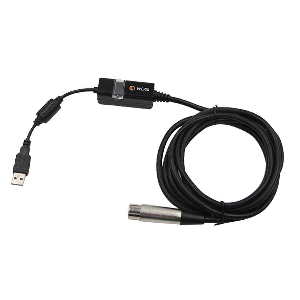 Electric Guitar Cable Computer USB to 6.35mm Jack for Musical Accessory