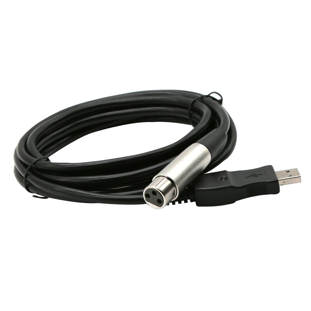 1pc USB to XLR Guitar Cable for Guitar Computer Recording Link 300cm