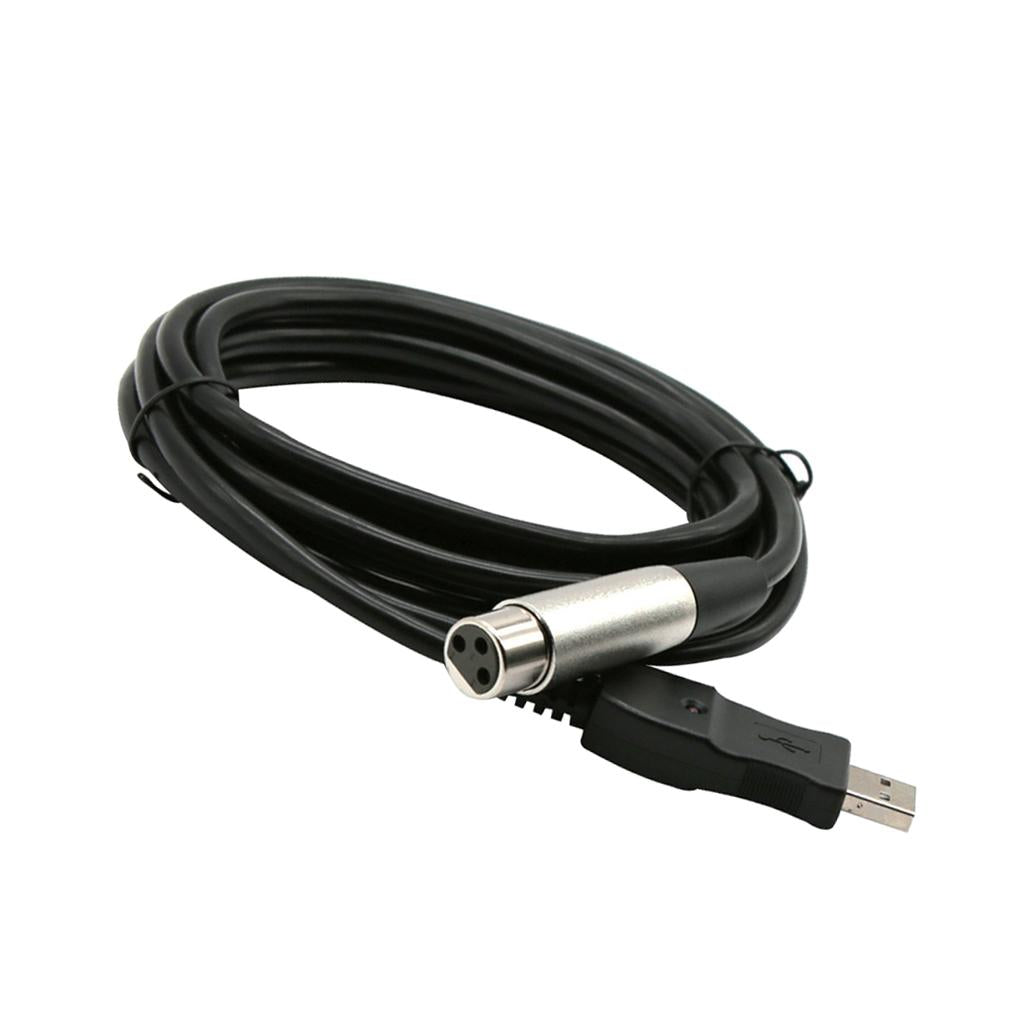 1pc USB to XLR Guitar Cable for Guitar Computer Recording Link 300cm