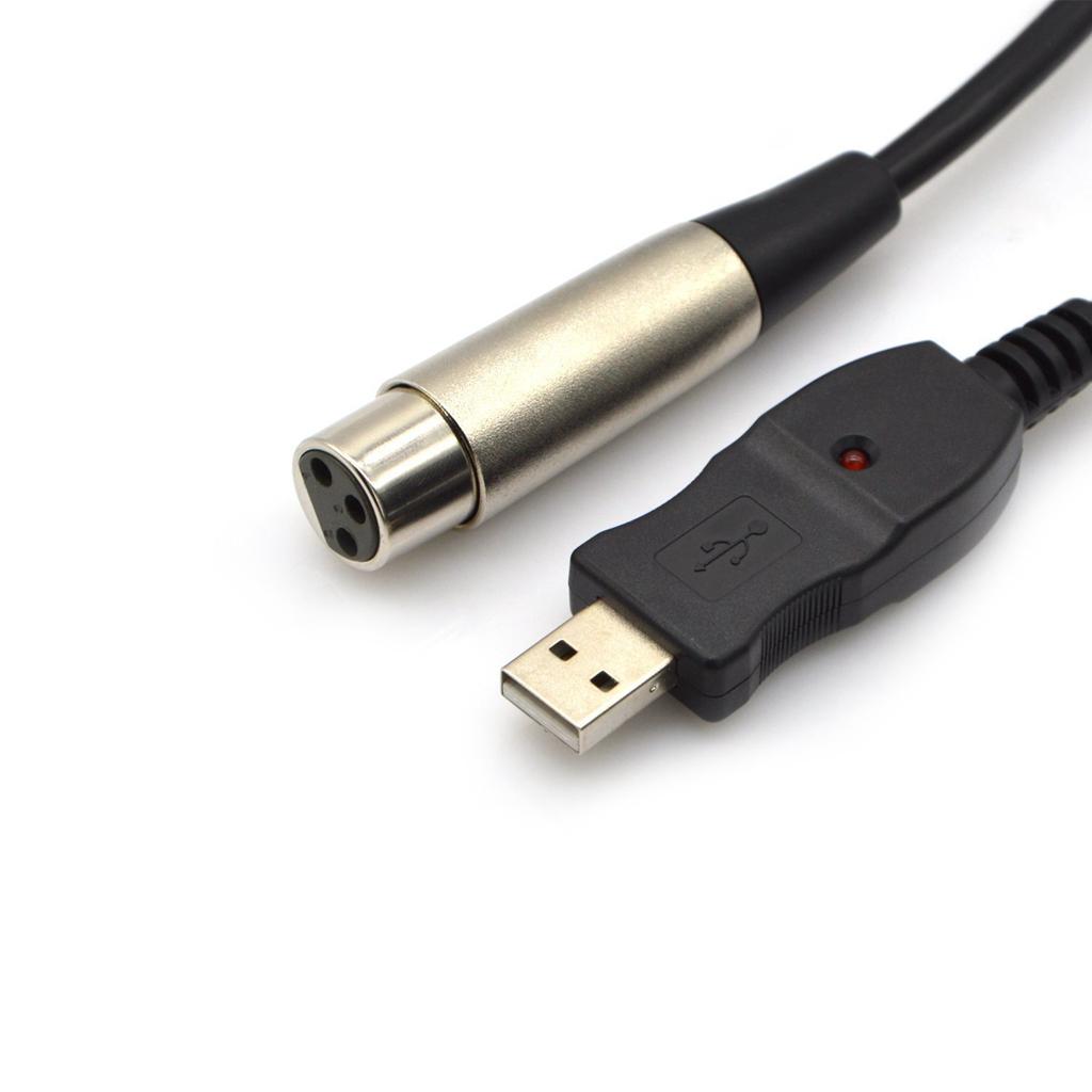 1pc USB to XLR Guitar Cable for Guitar Computer Recording Link 300cm