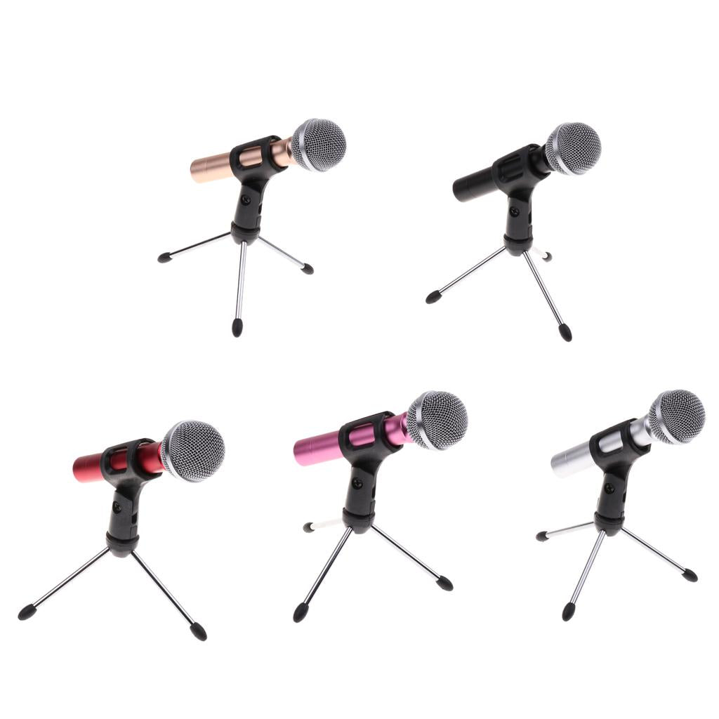 Mini Handheld Condenser Microphone for Phone Laptop KTV Karaoke Gold