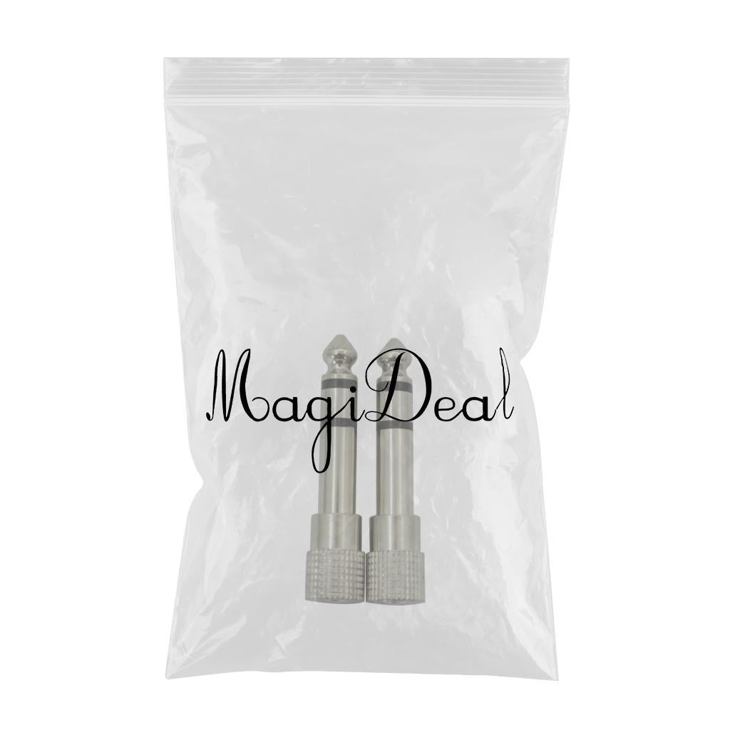 2pcs 6.5mm Male to 3.5mm Female Stereo Aduio Adapter for Headphone Silver
