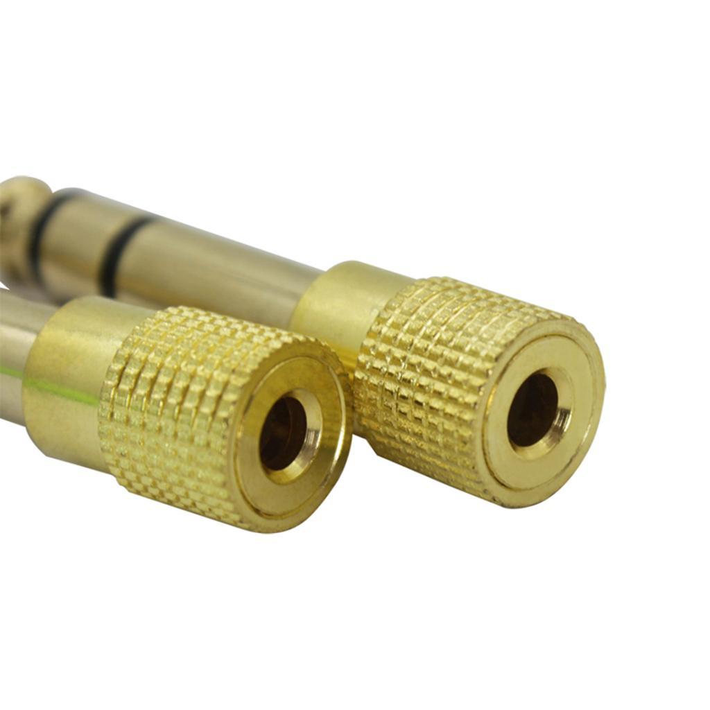 2pcs 6.5mm Male to 3.5mm Female Stereo Aduio Adapter for Headphone Gold
