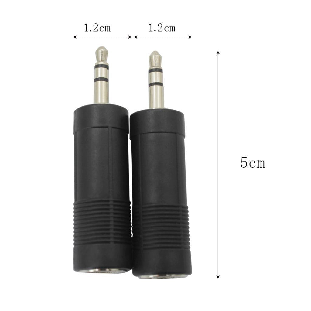 2 Pcs 3.5mm to 6.5mm Audio Jack Adapter Converter for Guitar Cable Stereo