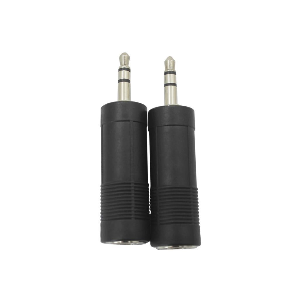 2 Pcs 3.5mm to 6.5mm Audio Jack Adapter Converter for Guitar Cable Stereo