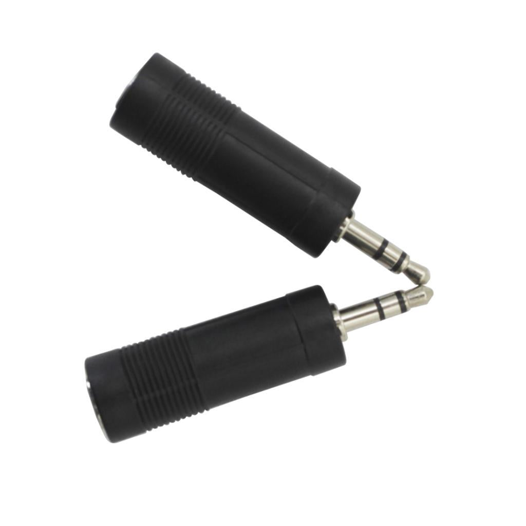 2 Pcs 3.5mm to 6.5mm Audio Jack Adapter Converter for Guitar Cable Stereo