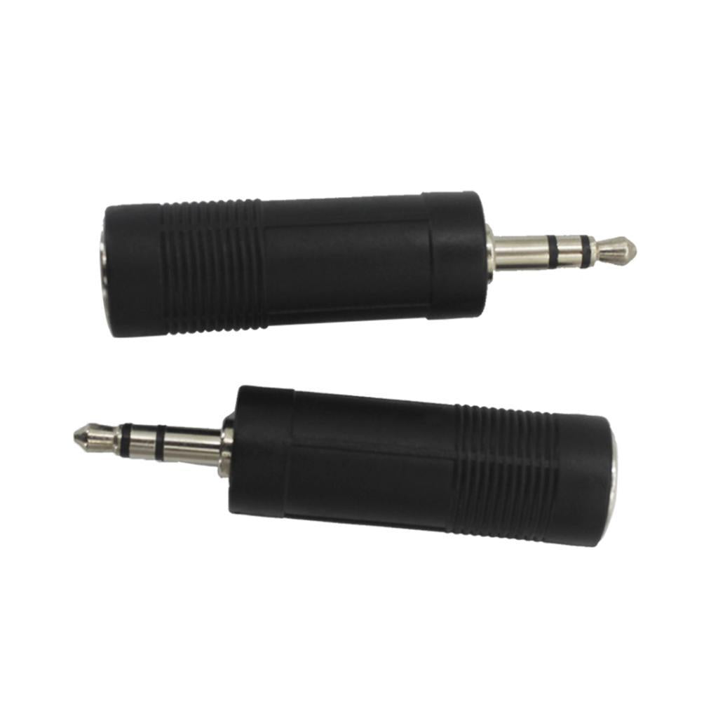 2 Pcs 3.5mm to 6.5mm Audio Jack Adapter Converter for Guitar Cable Stereo
