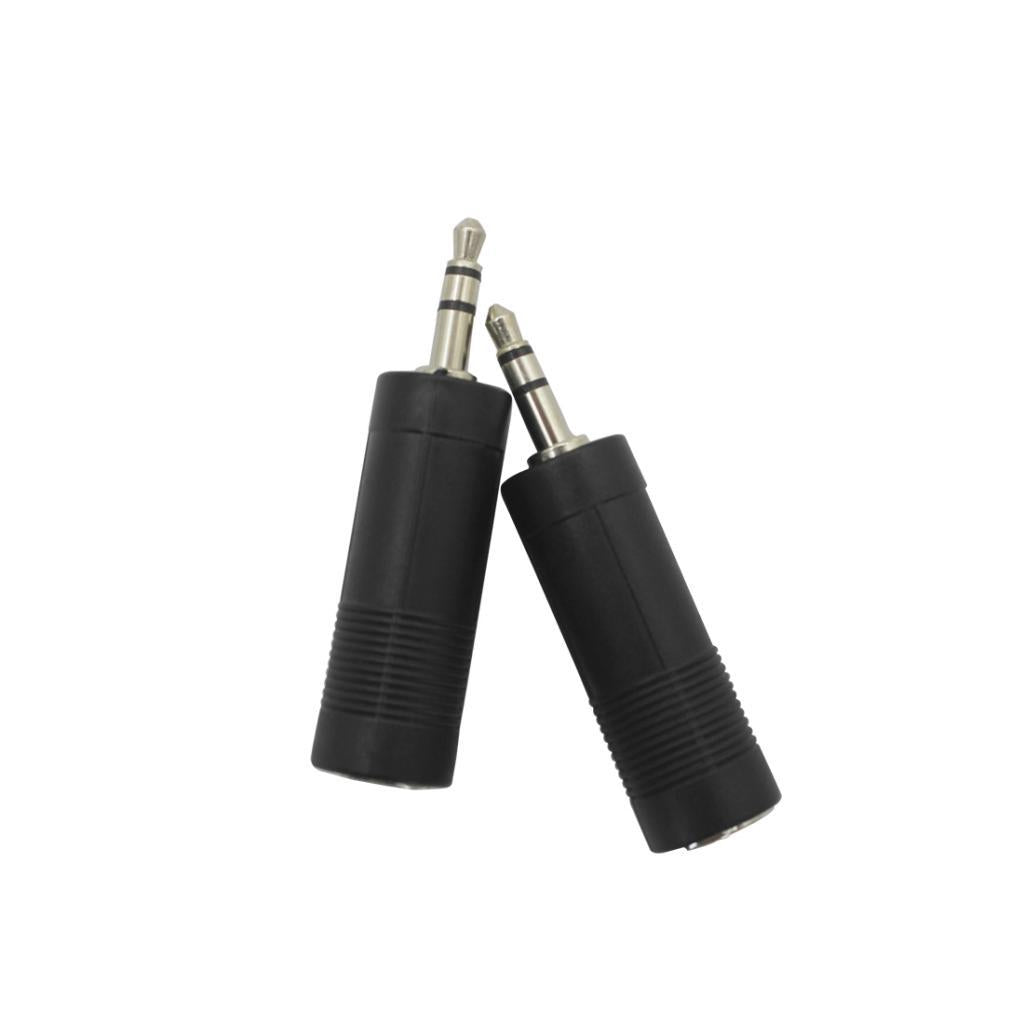 2 Pcs 3.5mm to 6.5mm Audio Jack Adapter Converter for Guitar Cable Stereo