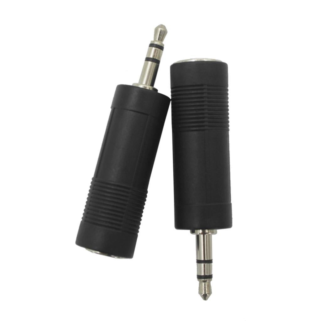 2 Pcs 3.5mm to 6.5mm Audio Jack Adapter Converter for Guitar Cable Stereo