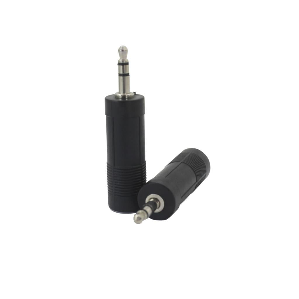 2 Pcs 3.5mm to 6.5mm Audio Jack Adapter Converter for Guitar Cable Stereo
