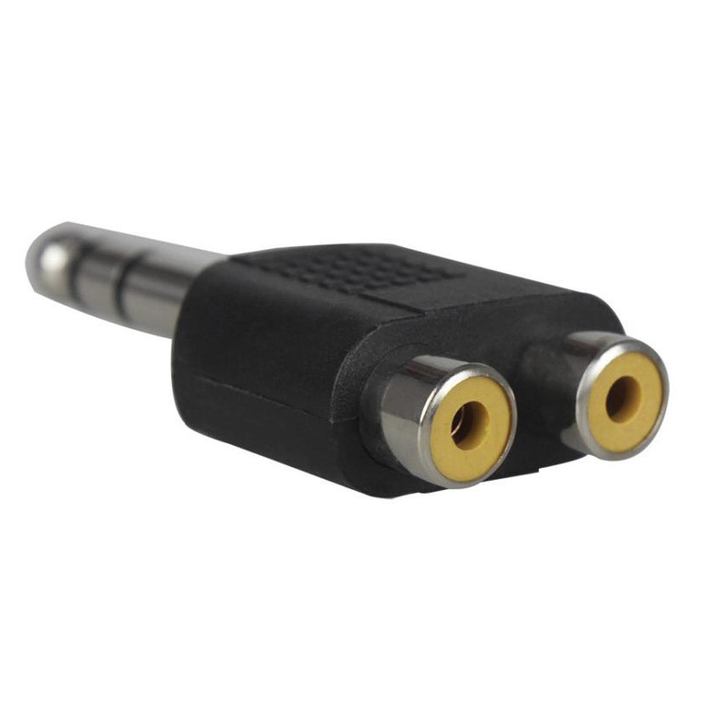 2 Pieces Stereo Audio Cable Converter Adapter 1 Male to 2 Female Silver