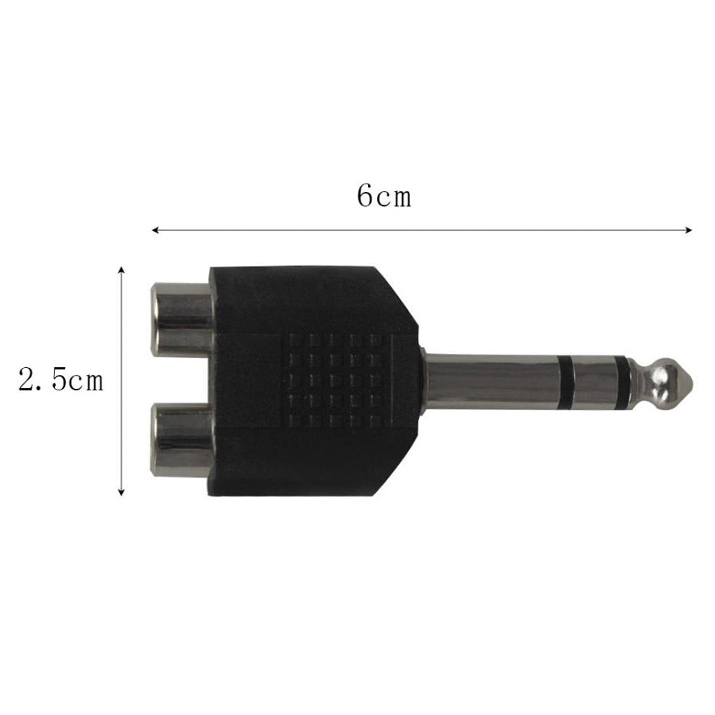 2 Pieces Stereo Audio Cable Converter Adapter 1 Male to 2 Female Silver