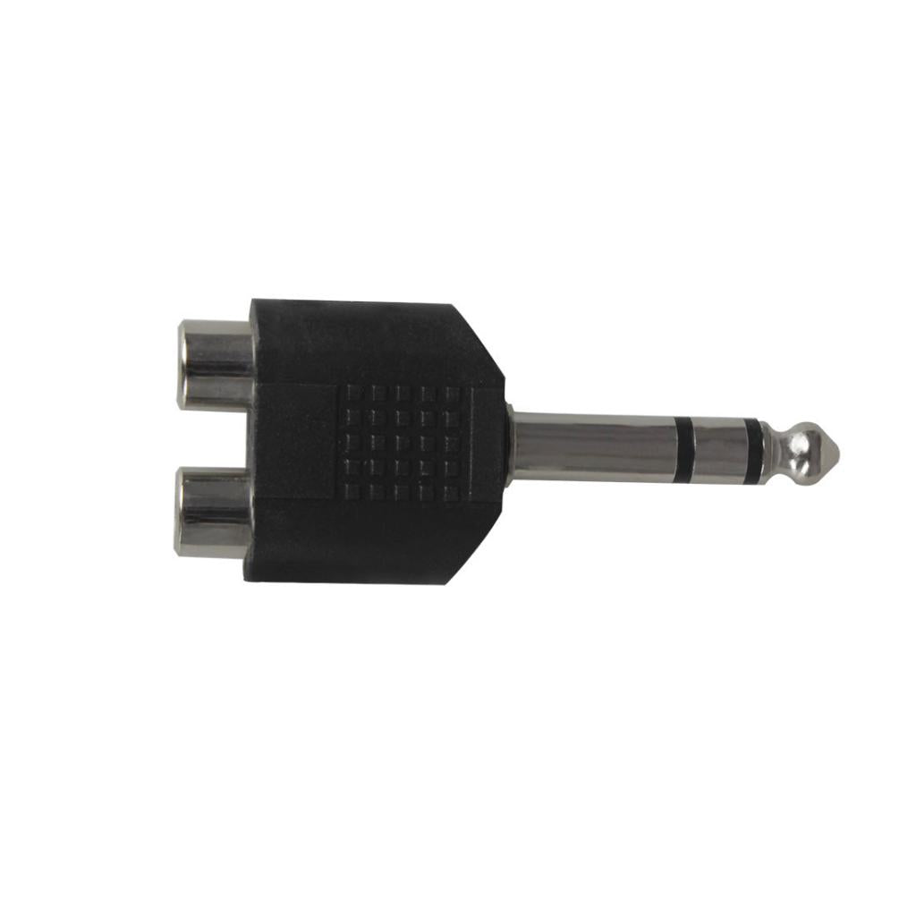 2 Pieces Stereo Audio Cable Converter Adapter 1 Male to 2 Female Silver