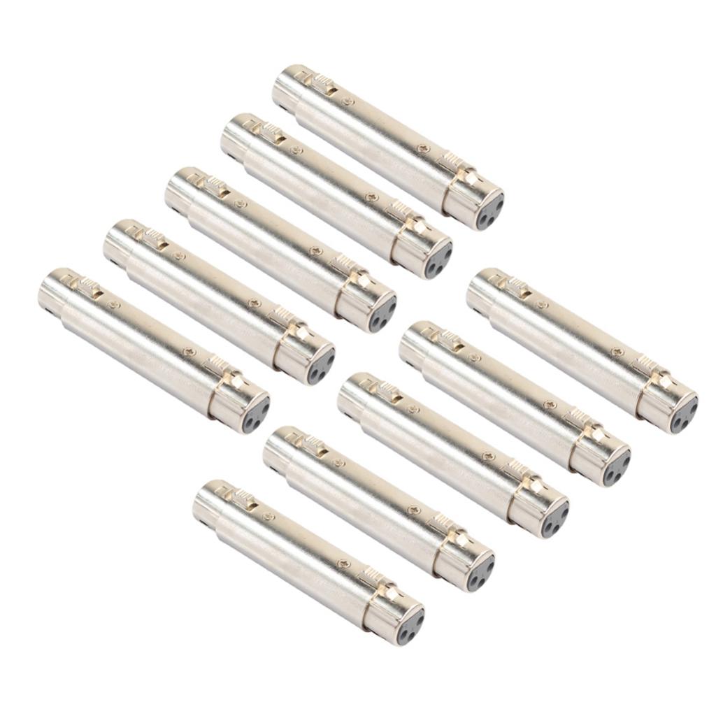 3 Pin Female to Female Headphone Mic Coupler Cable Adapter Conveter