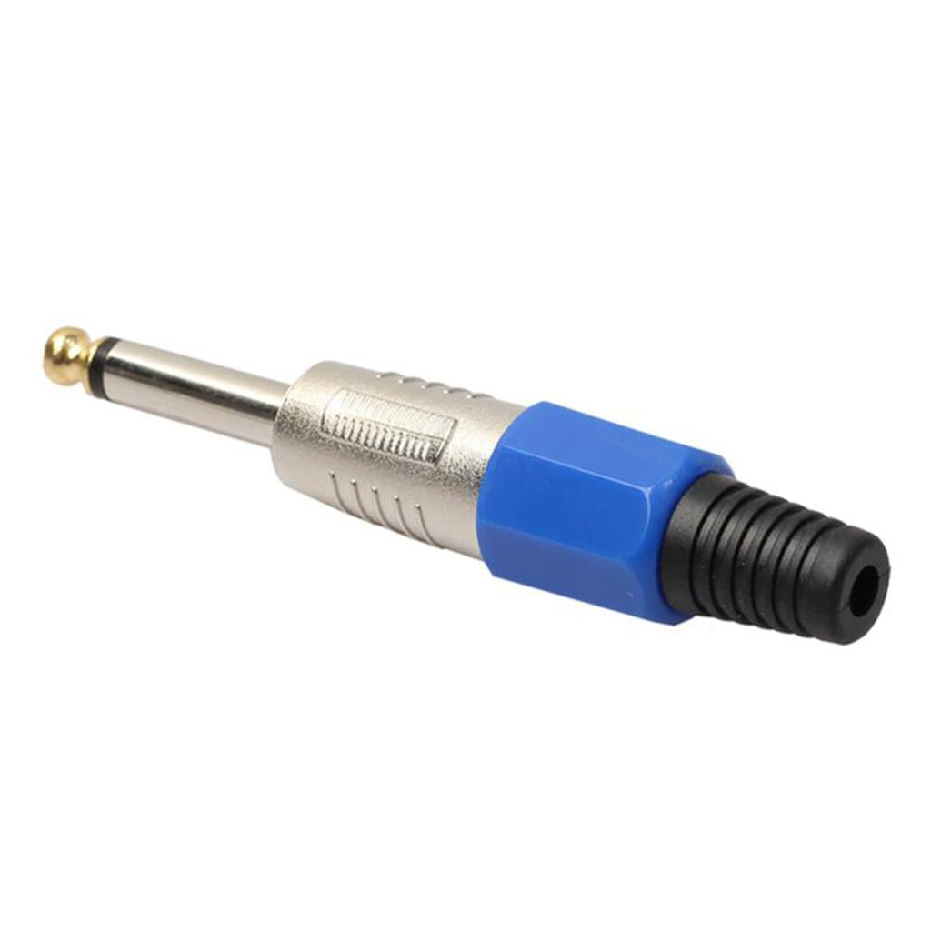 10pcs 6.35mm Mono Plug  Microphone Cable Adapter for Guitar Mixer