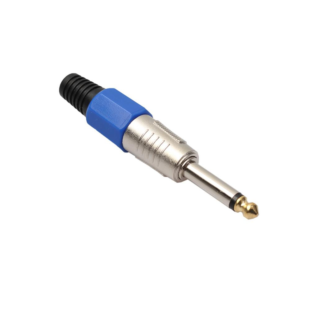 10pcs 6.35mm Mono Plug  Microphone Cable Adapter for Guitar Mixer