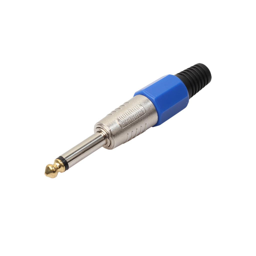 10pcs 6.35mm Mono Plug  Microphone Cable Adapter for Guitar Mixer