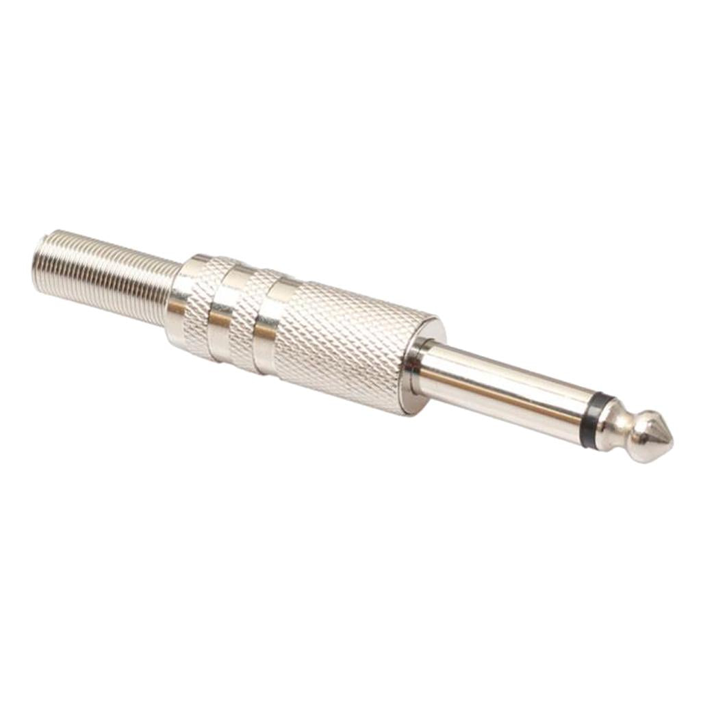 Durable 5pcs Alloy Monaural 6.35mm TRS Adapters for Microphone Electric Guitar Parts