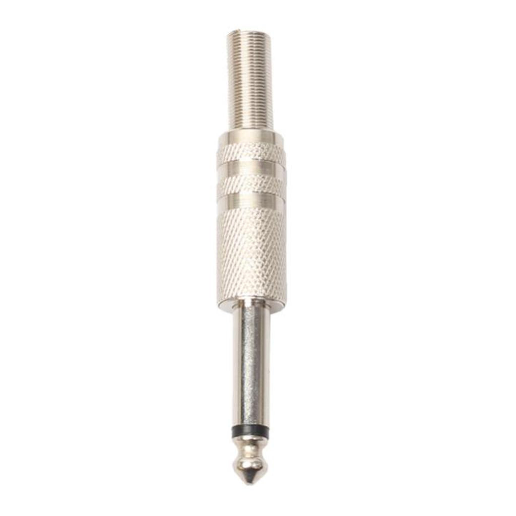 10 Pcs Mono Jack Adapter Connector Musical Instrument Parts for Cable Silver