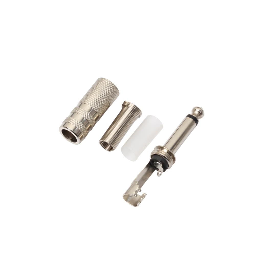 10 Pcs Mono Jack Adapter Connector Musical Instrument Parts for Cable Silver