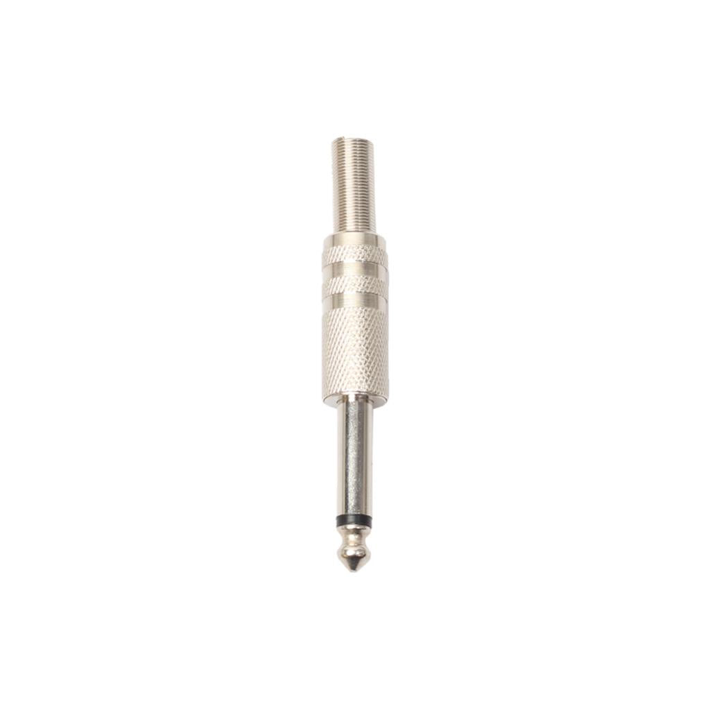 10 Pcs Mono Jack Adapter Connector Musical Instrument Parts for Cable Silver