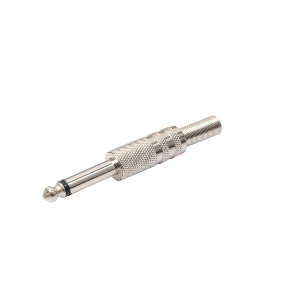 10 Pcs Mono Jack Adapter Connector Musical Instrument Parts for Cable Silver