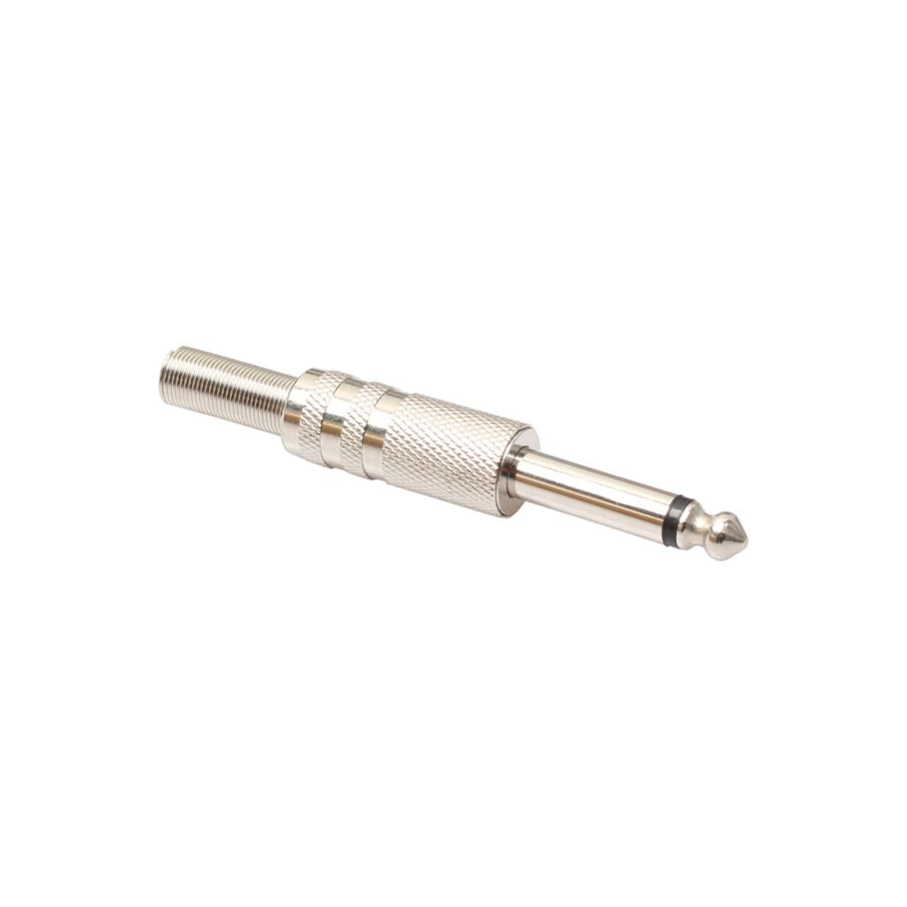 10 Pcs Mono Jack Adapter Connector Musical Instrument Parts for Cable Silver