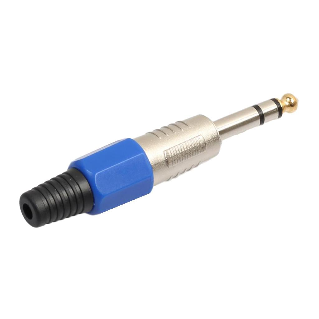 Durable 5x Alloy 6.35mm TRS Stereo Audio Adapters for Microphone Electric Guitar