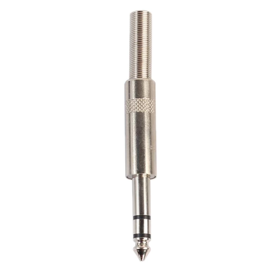 5pcs 6.35mm 1/4'' Male to Female Stereo Jack Microphone Audio Cable Connector Silver