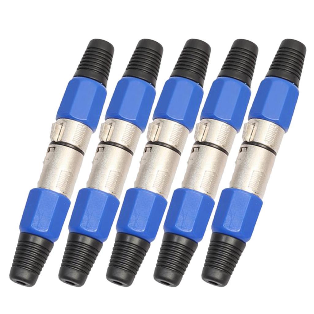 5 Pcs Audio Connector Adapter XLR 3Pin Female MIC Jack Plug for Microphone