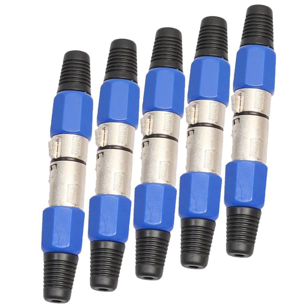 5 Pcs Audio Connector Adapter XLR 3Pin Female MIC Jack Plug for Microphone