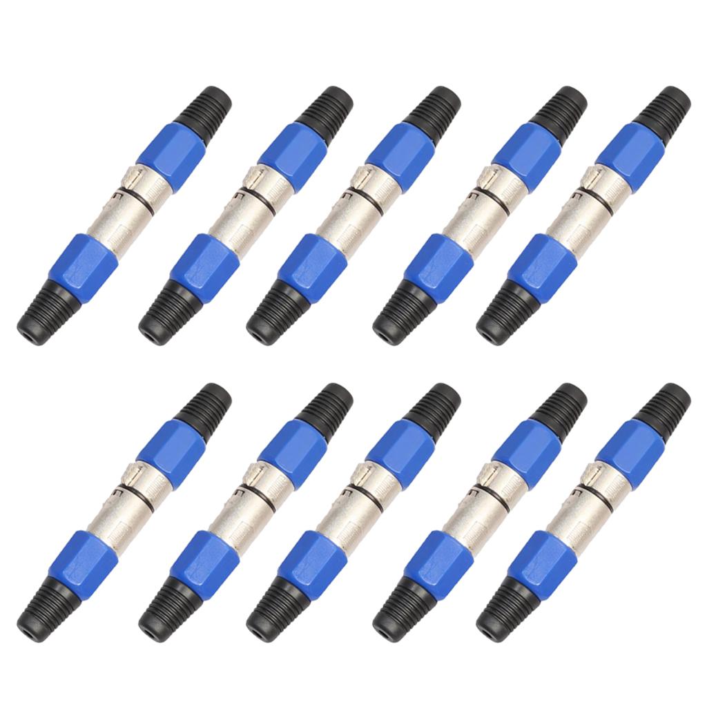 10 Pairs XLR Male and Female Microphone Plug Audio Cable Adapter Connector