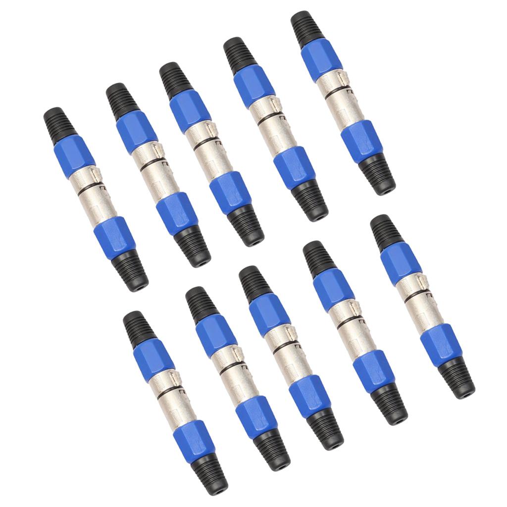 10 Pairs XLR Male and Female Microphone Plug Audio Cable Adapter Connector