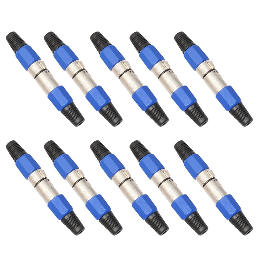 10 Pairs XLR Male and Female Microphone Plug Audio Cable Adapter Connector