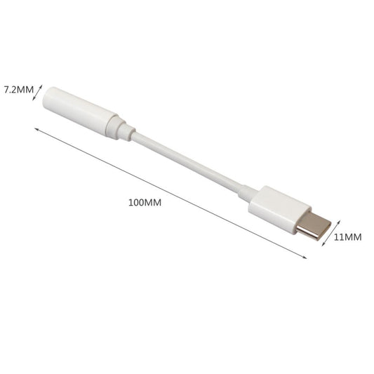 Type-C to 3.5mm Earphone Cable Adapter usb Audio Female Jack White