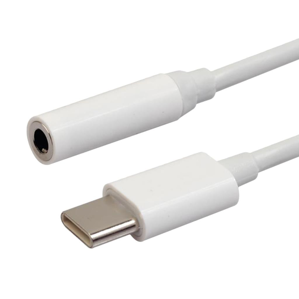 Type-C to 3.5mm Earphone Cable Adapter usb Audio Female Jack White