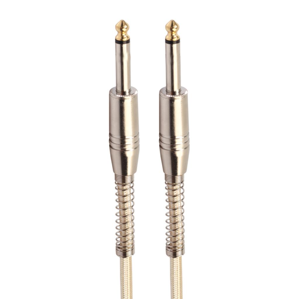 Braided 1/4'' Jack 6.35mm Mono Male to Male Audio Cable Cord Wire 20m