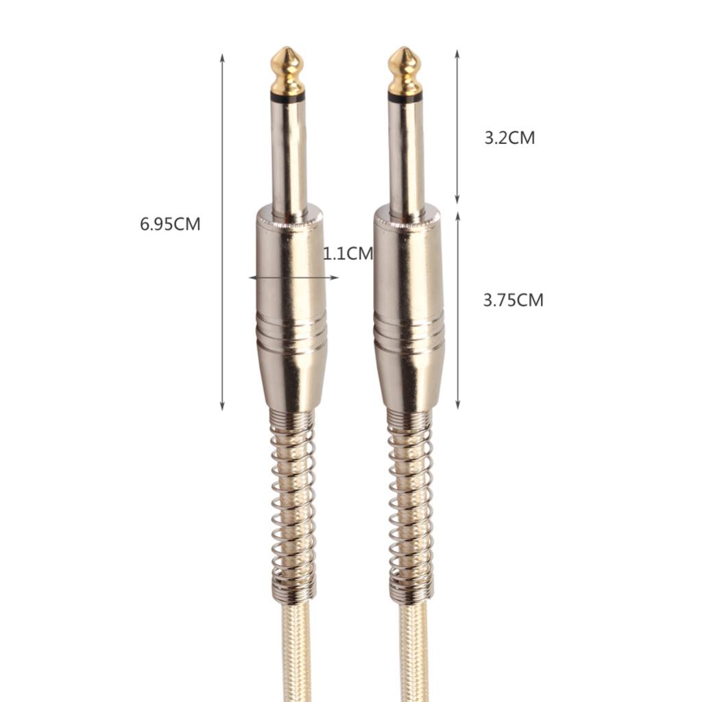 Braided 1/4'' Jack 6.35mm Mono Male to Male Audio Cable Cord Wire 20m