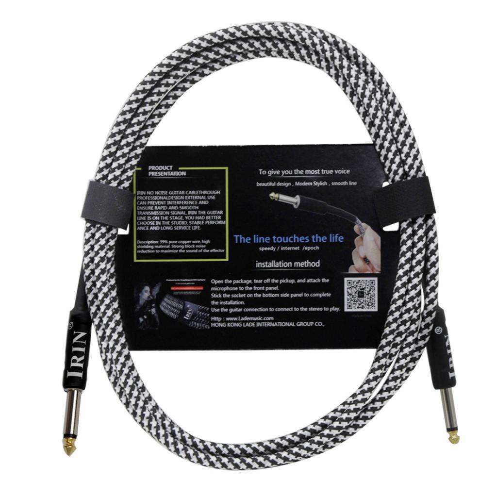 6.5mm Guitar Connection Cable for Electric Bass Guitar Accessory White