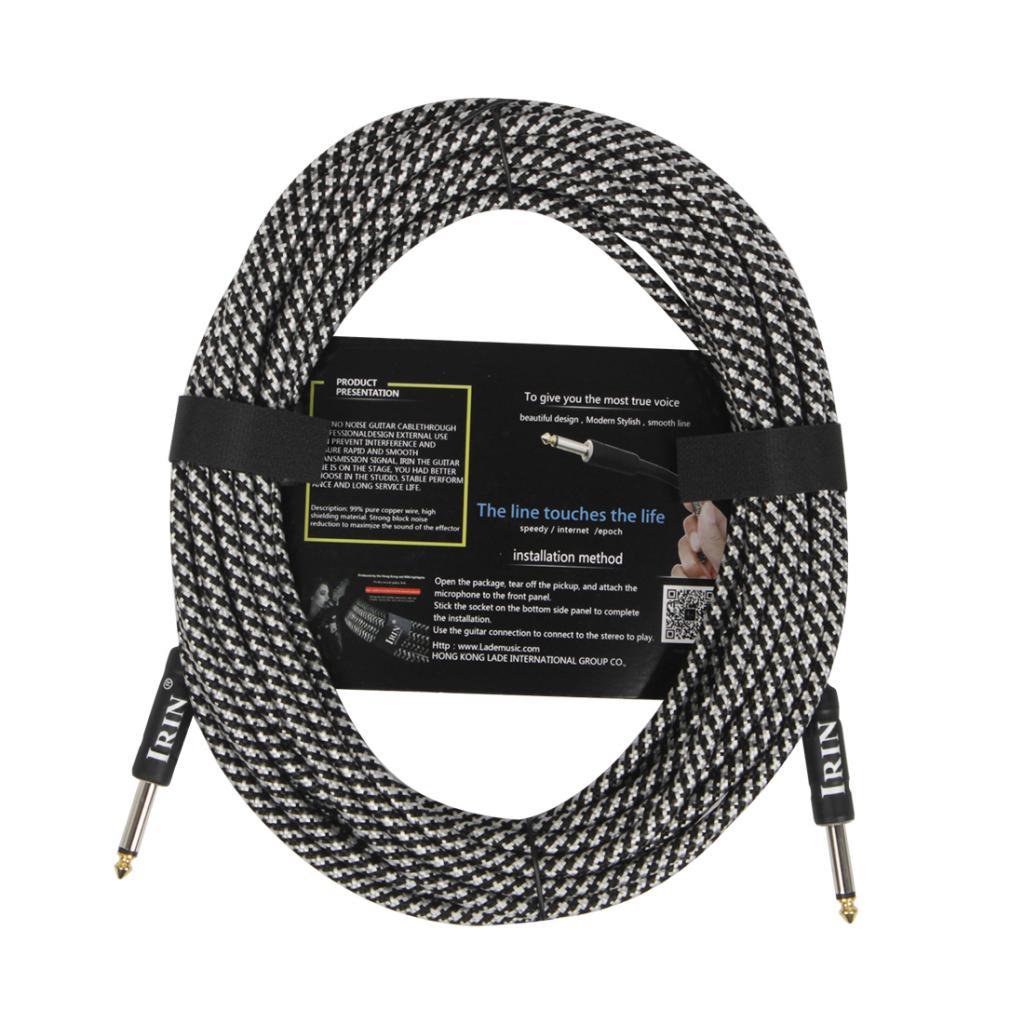 6.35mm Plug Guitar Braided Cable White