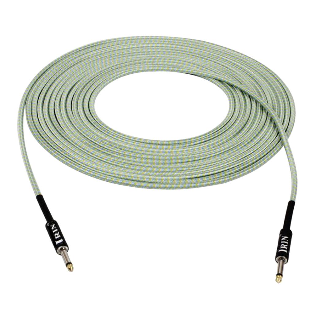 6.35mm Plug Guitar Braided Cable Green